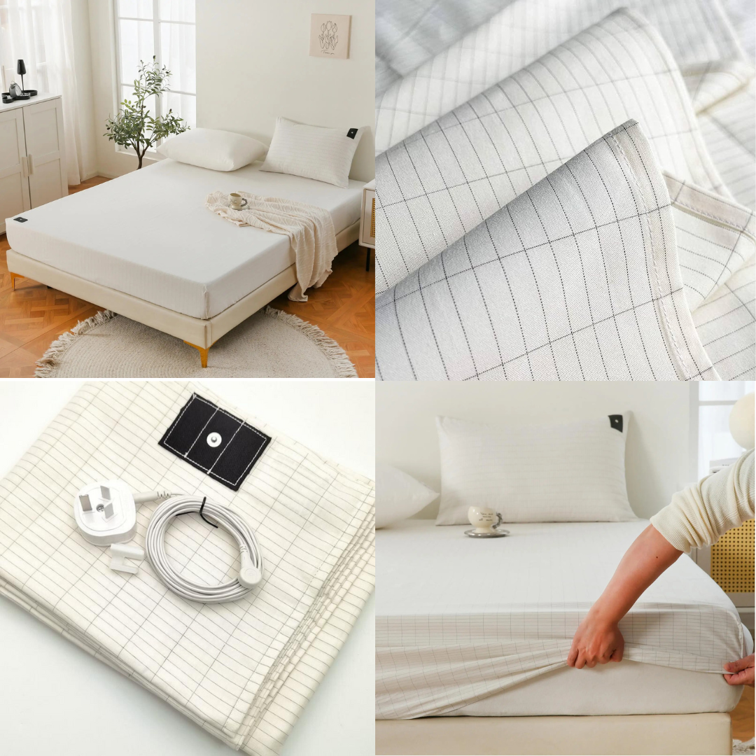 Grounding Bed Sheet for Deep, Restful Sleep and Wellness